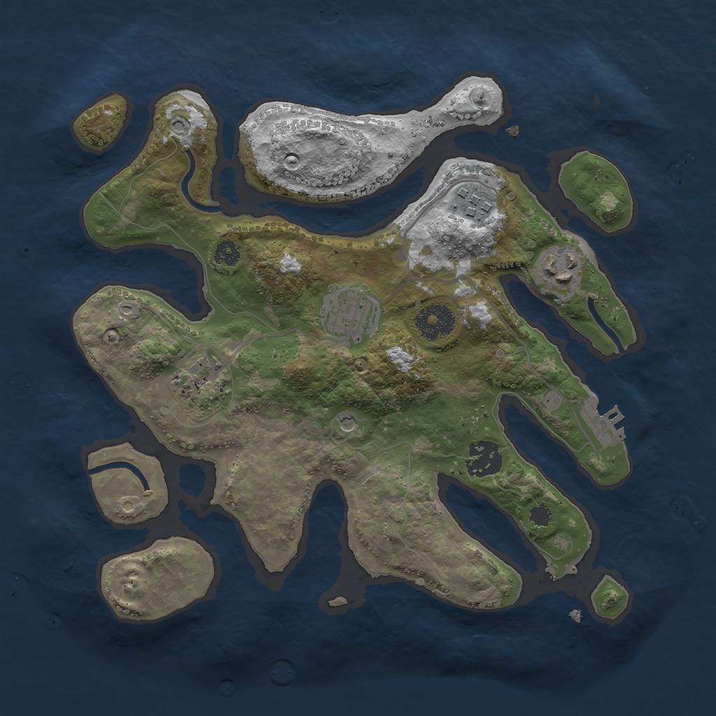 Rust Map: Procedural Map, Size: 2900, Seed: 745, 9 Monuments