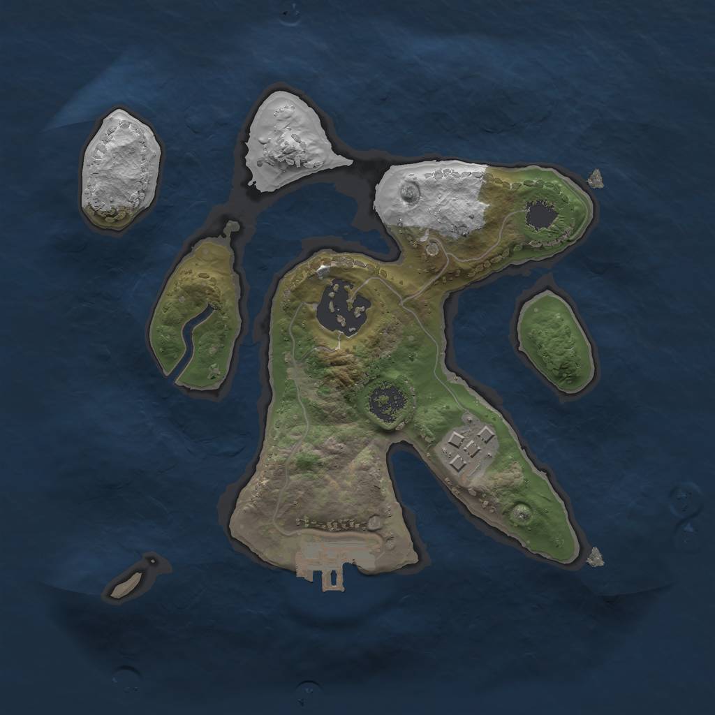 Rust Map: Procedural Map, Size: 2000, Seed: 715181816, 5 Monuments