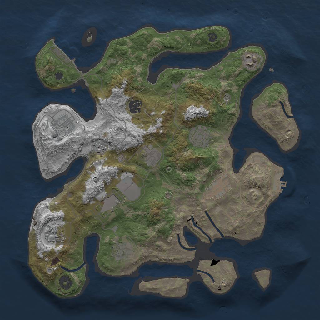 Rust Map: Procedural Map, Size: 3500, Seed: 701308595, 15 Monuments