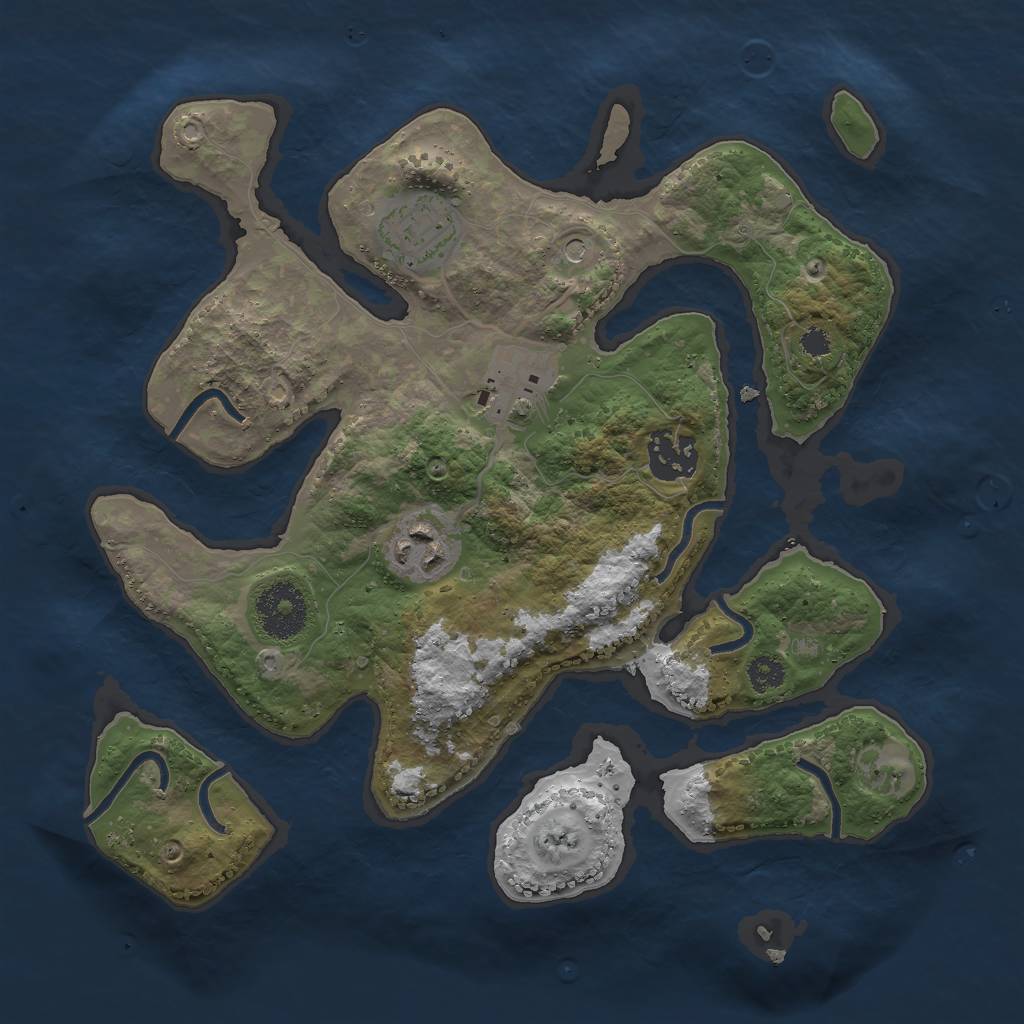 Rust Map: Procedural Map, Size: 2900, Seed: 8975, 7 Monuments