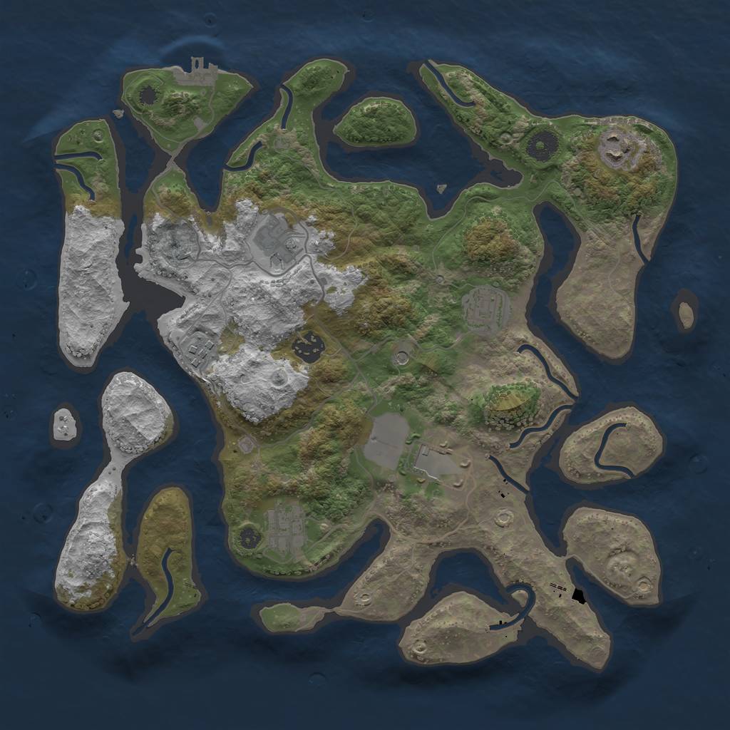 Rust Map: Procedural Map, Size: 3600, Seed: 22107, 11 Monuments