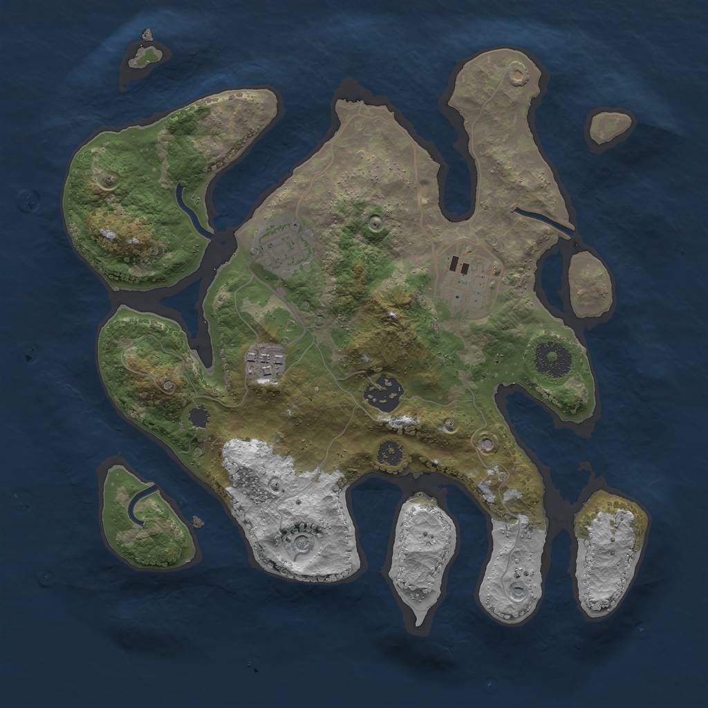 Rust Map: Procedural Map, Size: 2900, Seed: 32107, 7 Monuments