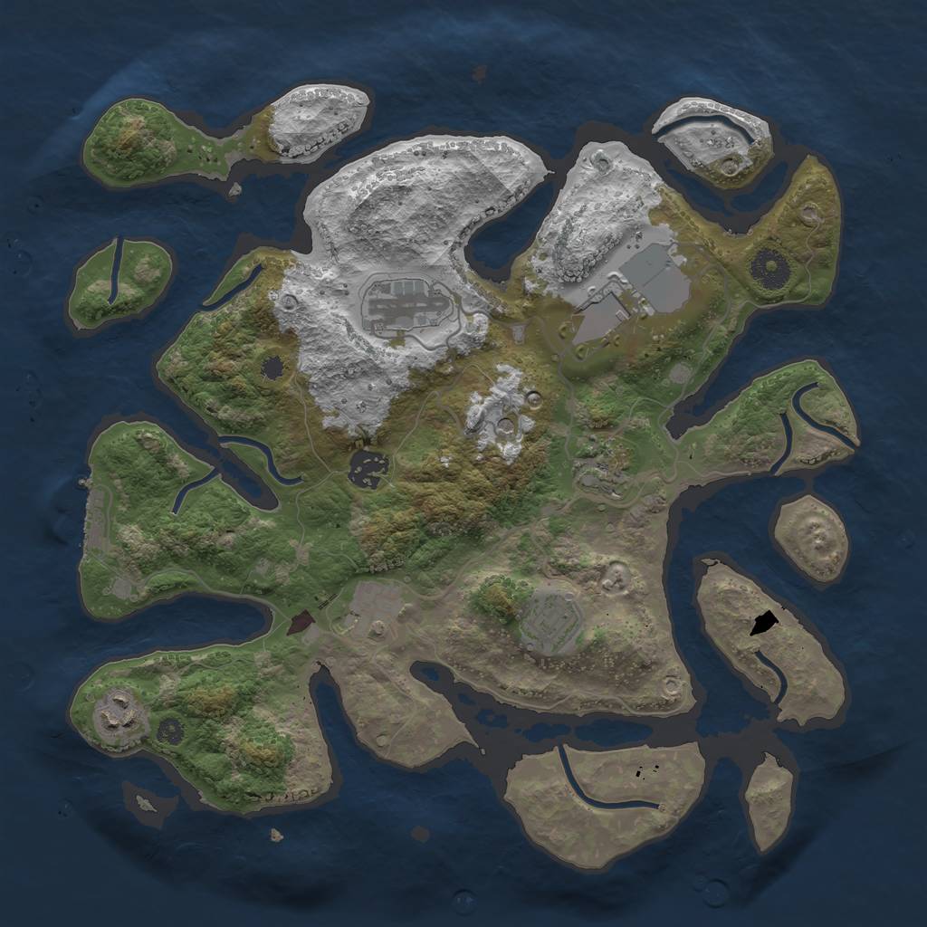 Rust Map: Procedural Map, Size: 3500, Seed: 4700, 11 Monuments