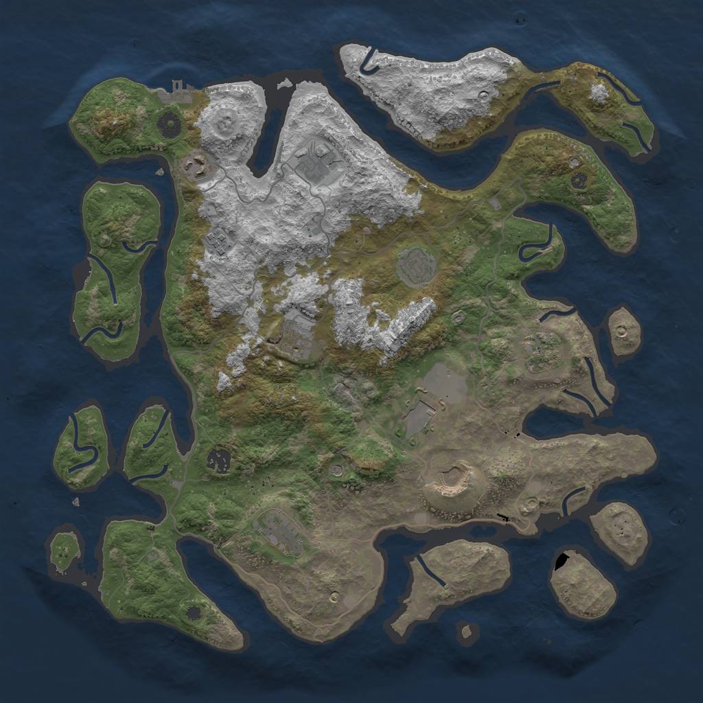 Rust Map: Procedural Map, Size: 4250, Seed: 2147237225, 14 Monuments