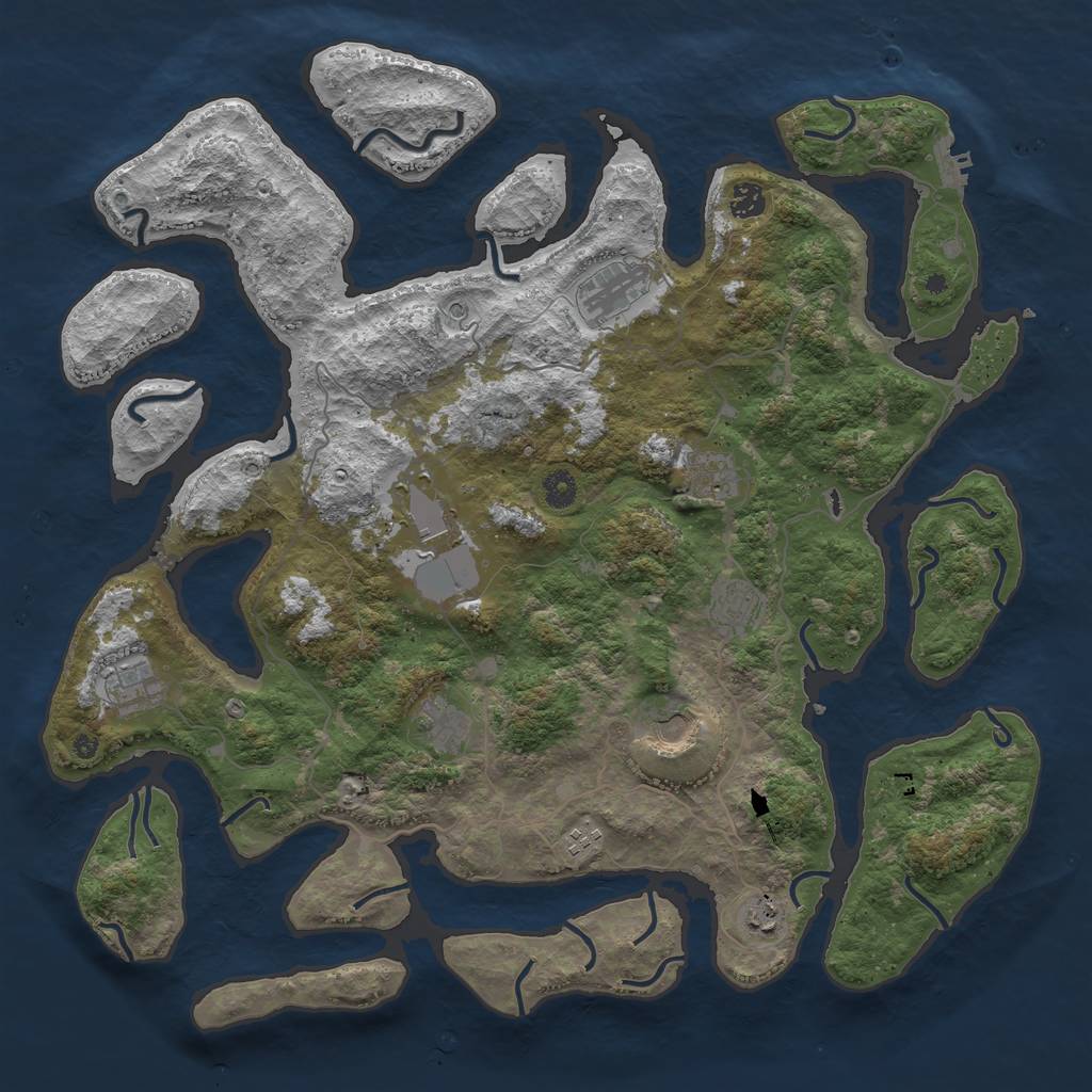 Rust Map: Procedural Map, Size: 4500, Seed: 2072132, 14 Monuments