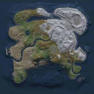 Thumbnail Rust Map: Procedural Map, Size: 3000, Seed: 1845149419, 10 Monuments