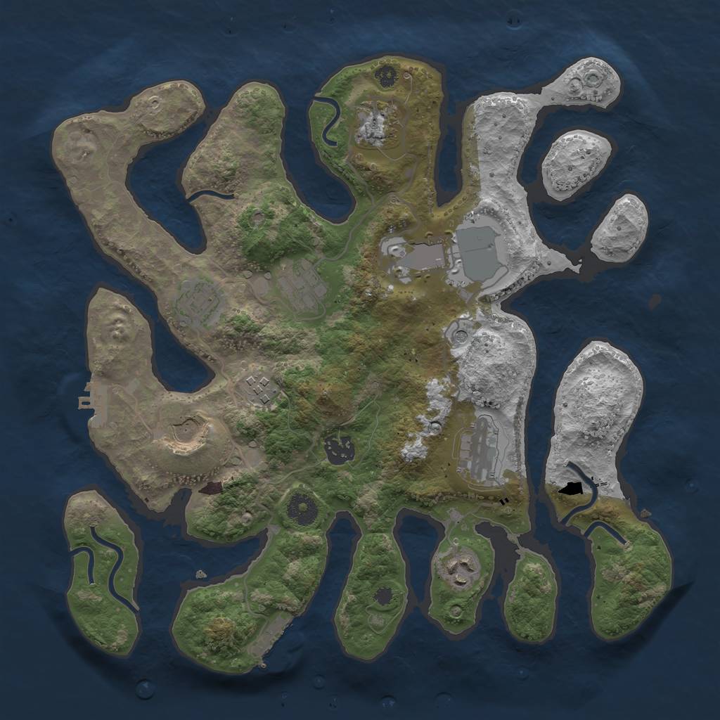 Rust Map: Procedural Map, Size: 3500, Seed: 337, 14 Monuments
