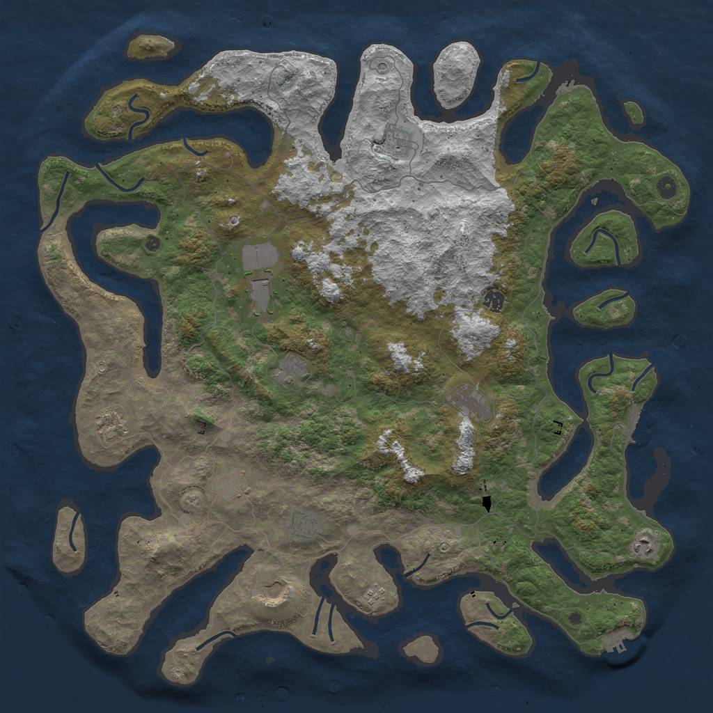 Rust Map: Procedural Map, Size: 5130, Seed: 1345131, 16 Monuments