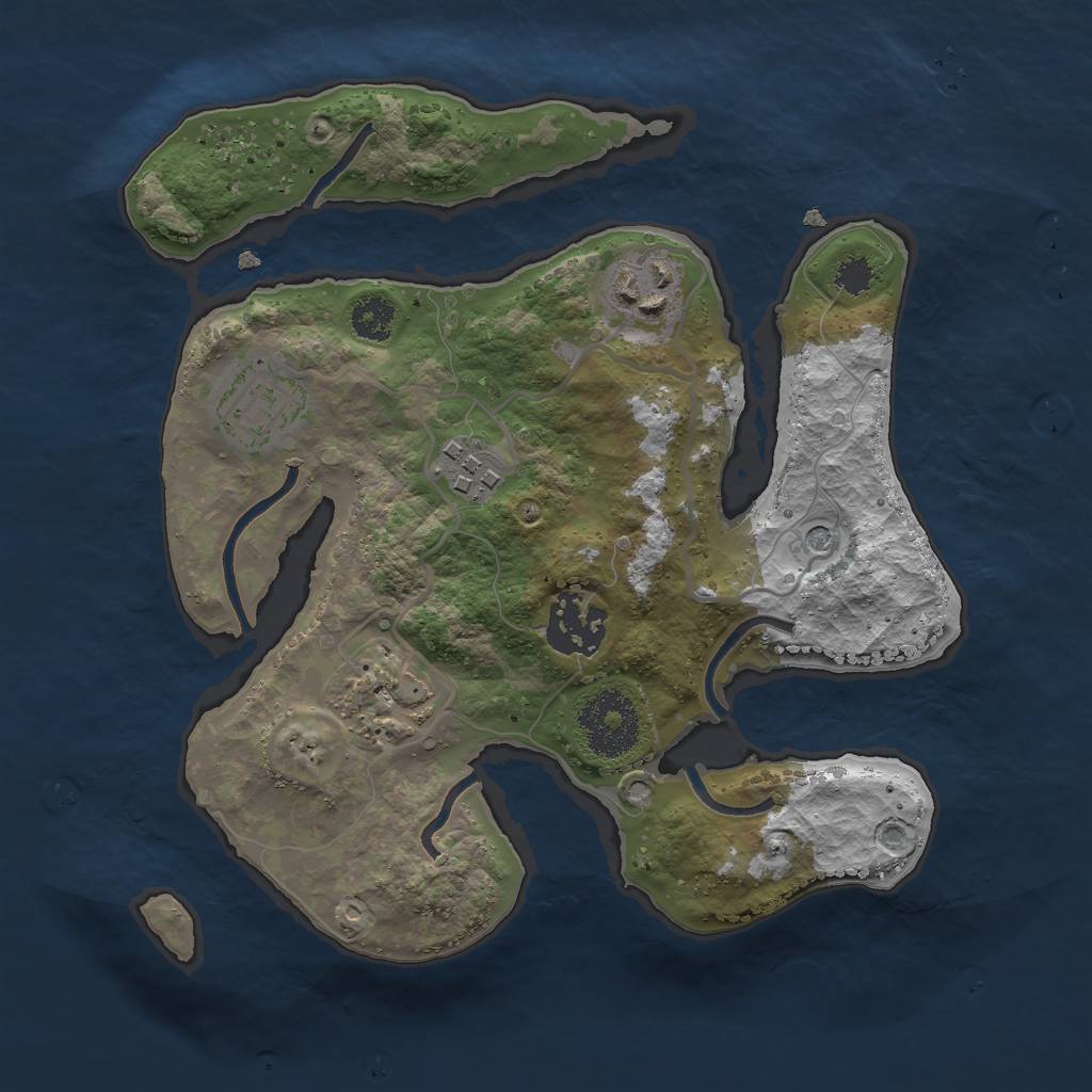 Rust Map: Procedural Map, Size: 2600, Seed: 1618076917, 8 Monuments