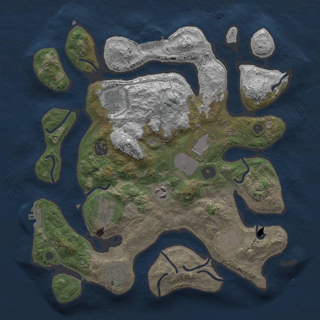 Rust Map: Procedural Map, Size: 3500, Seed: 149669632, 12 Monuments