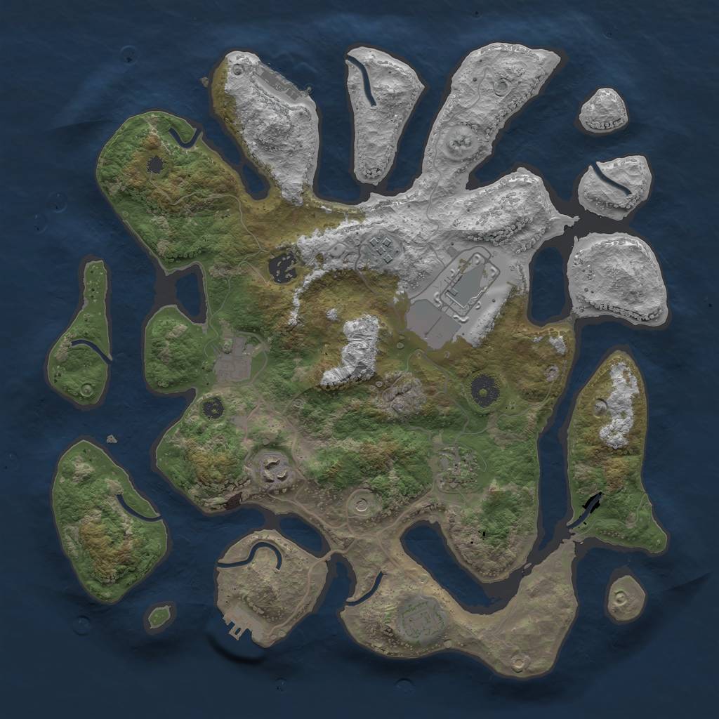Rust Map: Procedural Map, Size: 3650, Seed: 637182, 12 Monuments