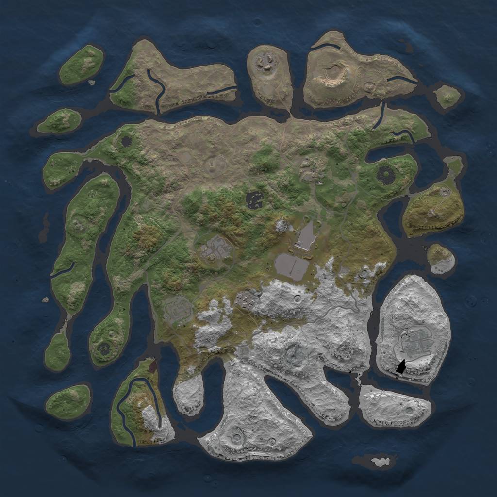 Rust Map: Procedural Map, Size: 4000, Seed: 4828071, 12 Monuments