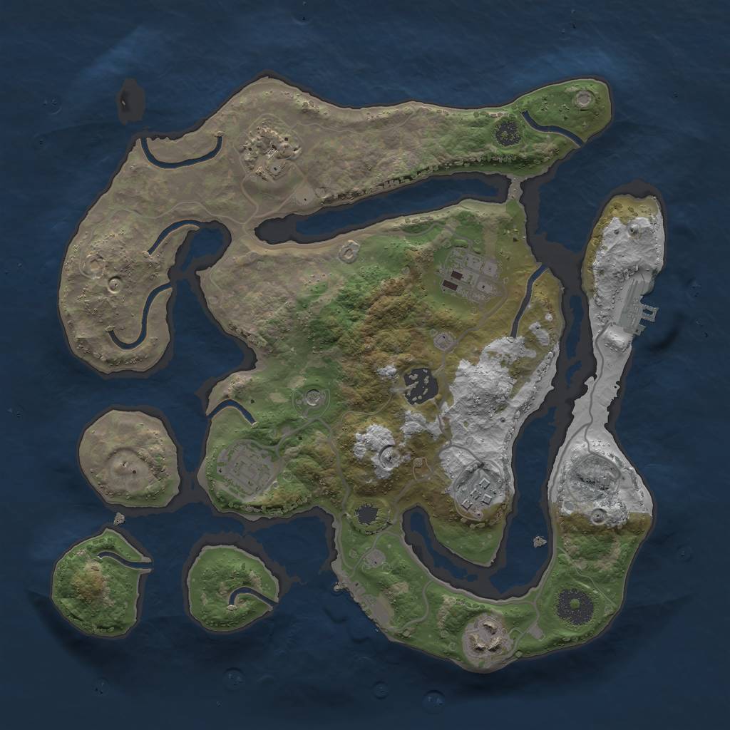 Rust Map: Procedural Map, Size: 3000, Seed: 110506, 11 Monuments