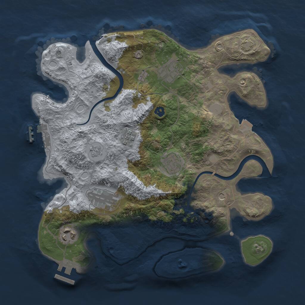 Rust Map: Procedural Map, Size: 3000, Seed: 1129180260, 11 Monuments