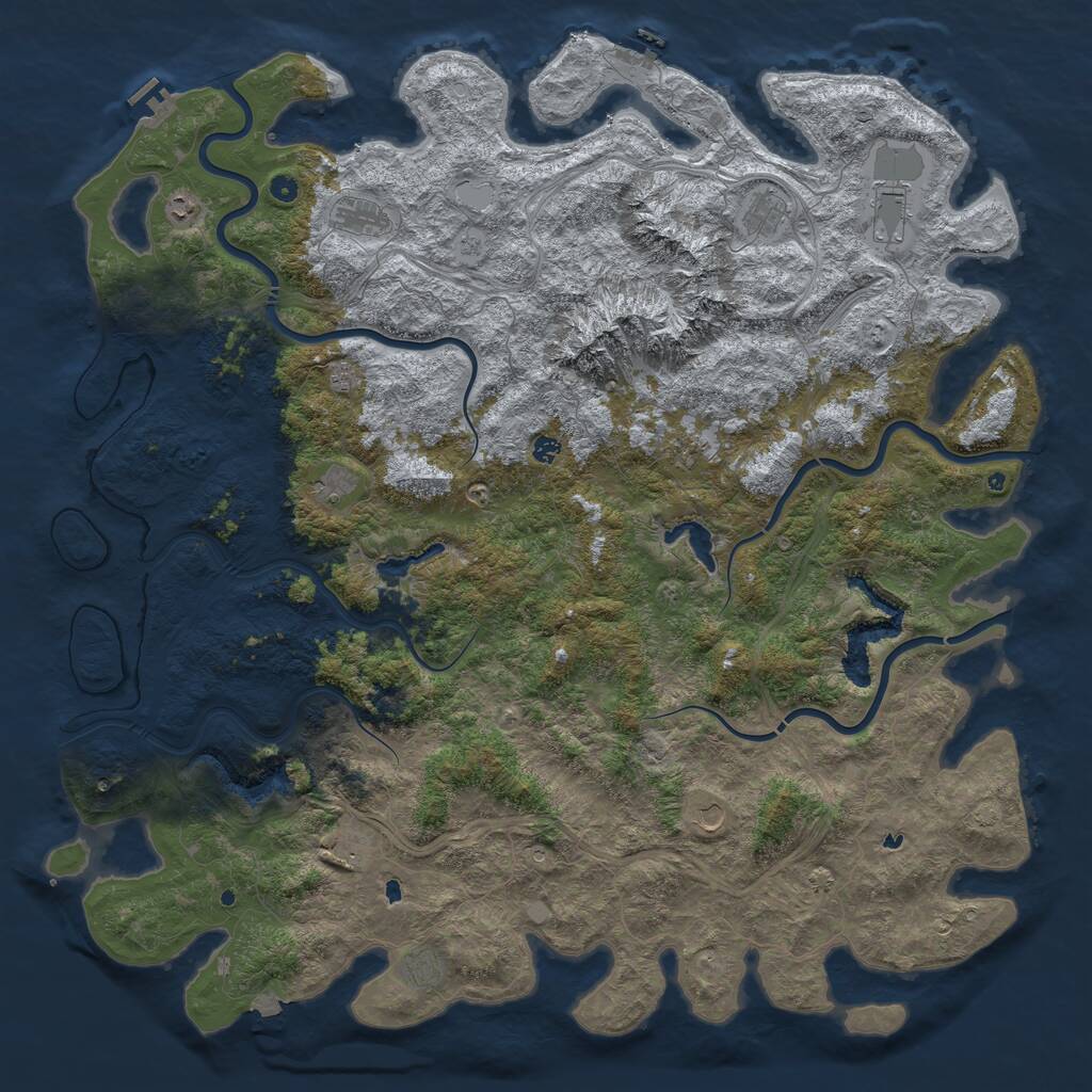 Rust Map: Procedural Map, Size: 6000, Seed: 79394948, 17 Monuments