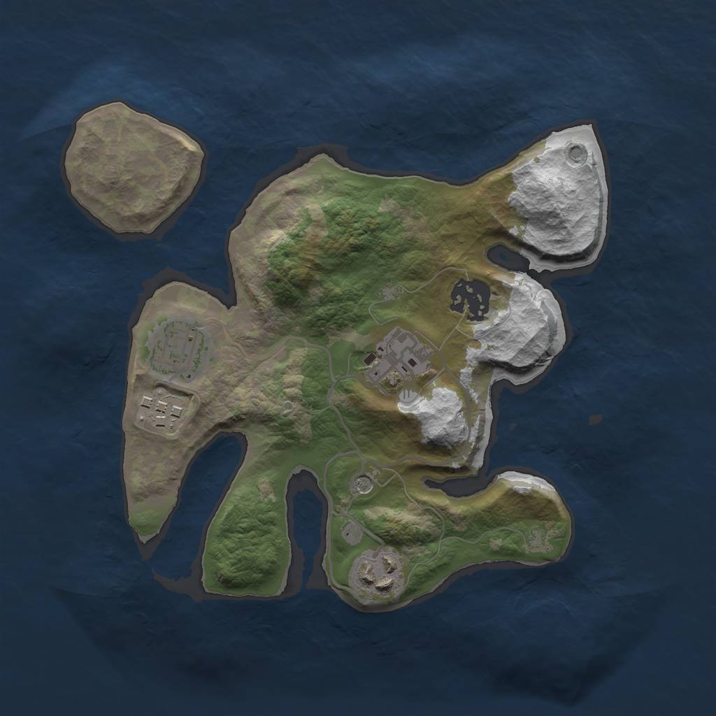 Rust Map: Barren, Size: 2555, Seed: 4711152, 8 Monuments
