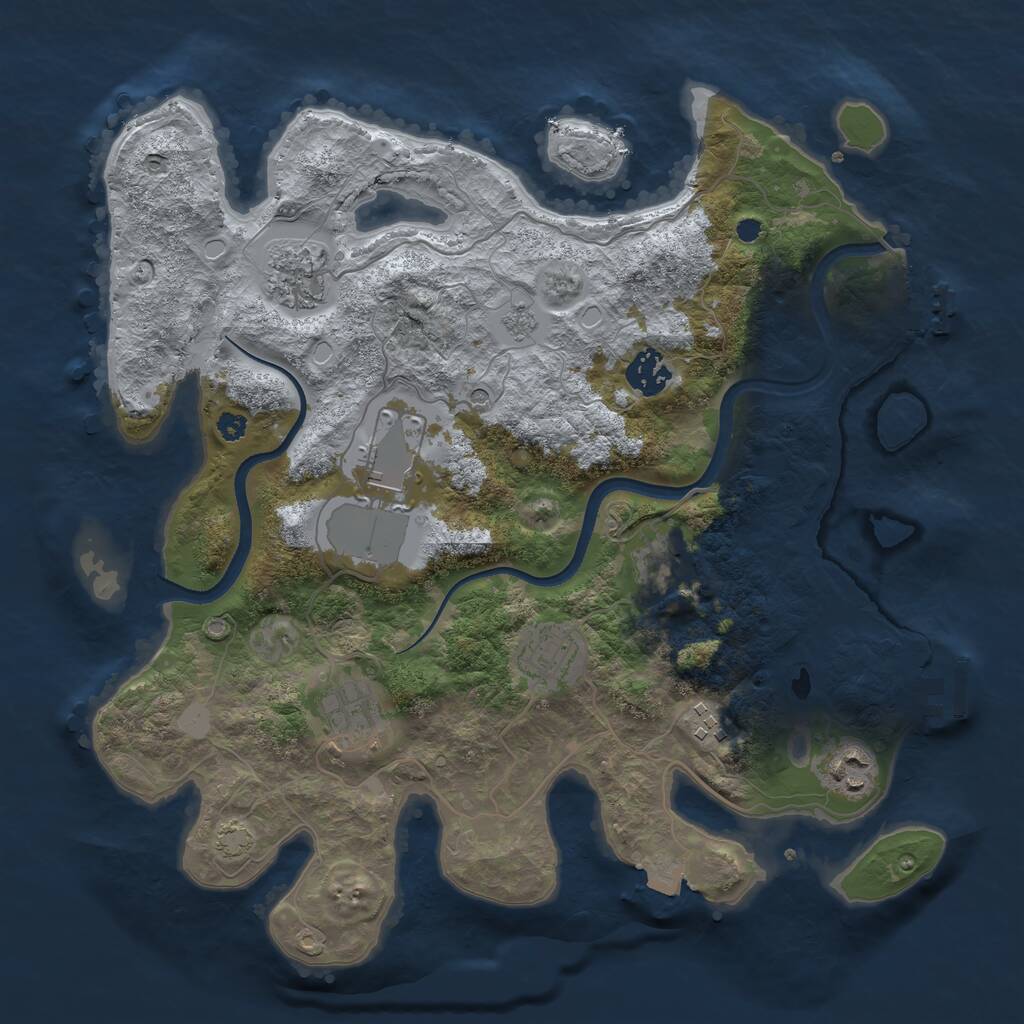 Rust Map: Procedural Map, Size: 3500, Seed: 187705, 14 Monuments
