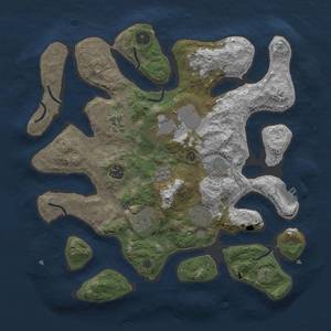 Thumbnail Rust Map: Procedural Map, Size: 3500, Seed: 909595, 11 Monuments