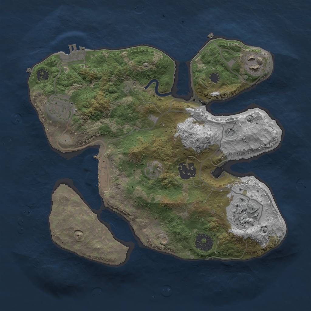 Rust Map: Procedural Map, Size: 2600, Seed: 929427327, 9 Monuments