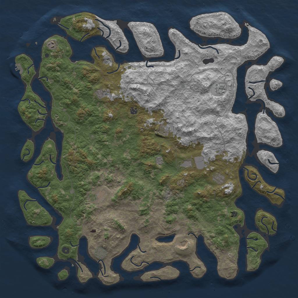 Rust Map: Procedural Map, Size: 6000, Seed: 53152008, 15 Monuments
