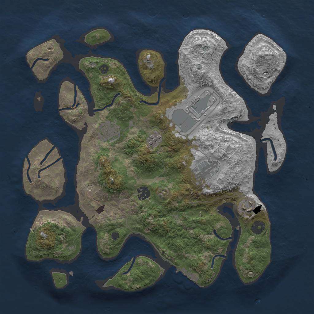 Rust Map: Procedural Map, Size: 3500, Seed: 802212, 10 Monuments
