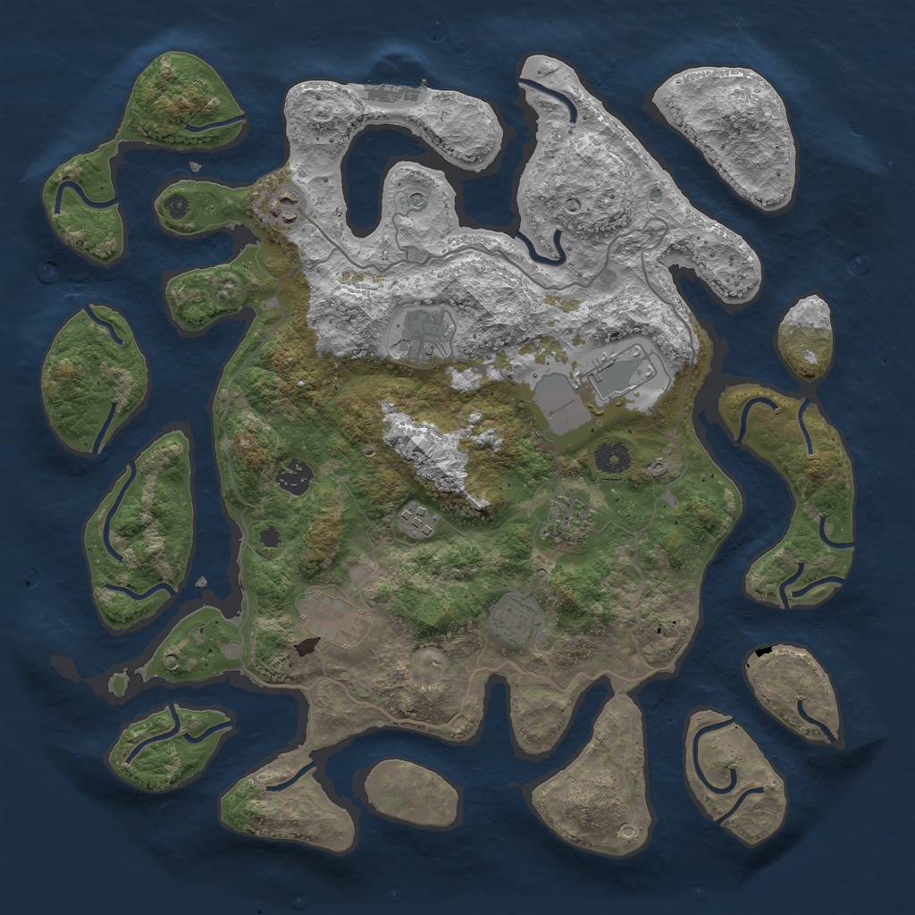 Rust Map: Procedural Map, Size: 4000, Seed: 35179, 12 Monuments