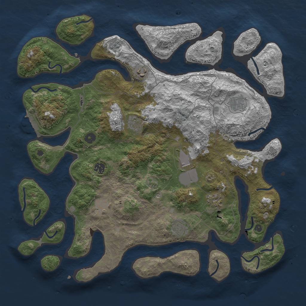 Rust Map: Procedural Map, Size: 4250, Seed: 129, 13 Monuments