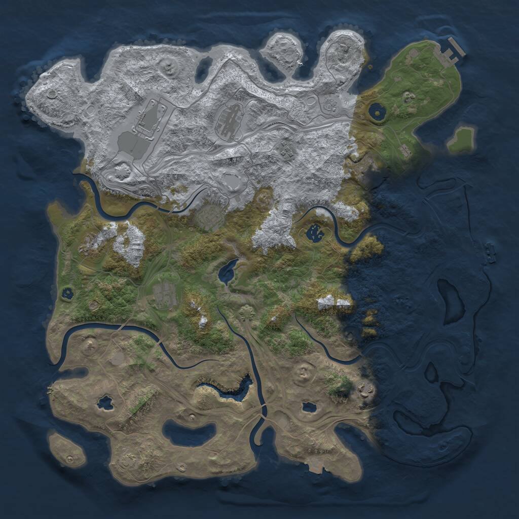 Rust Map: Procedural Map, Size: 4500, Seed: 651055142, 15 Monuments