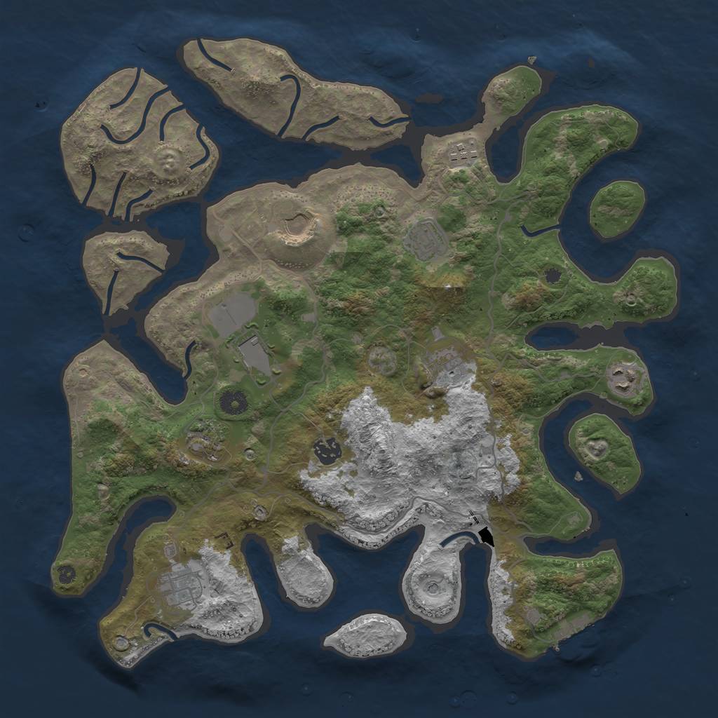 Rust Map: Procedural Map, Size: 4000, Seed: 127367, 13 Monuments