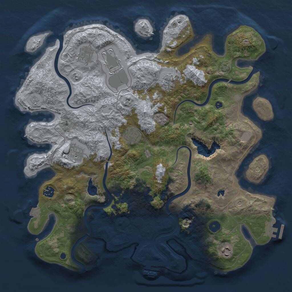 Rust Map: Procedural Map, Size: 4000, Seed: 61218, 14 Monuments
