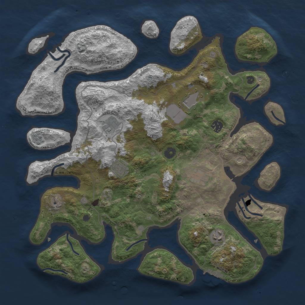 Rust Map: Procedural Map, Size: 4000, Seed: 61218, 11 Monuments