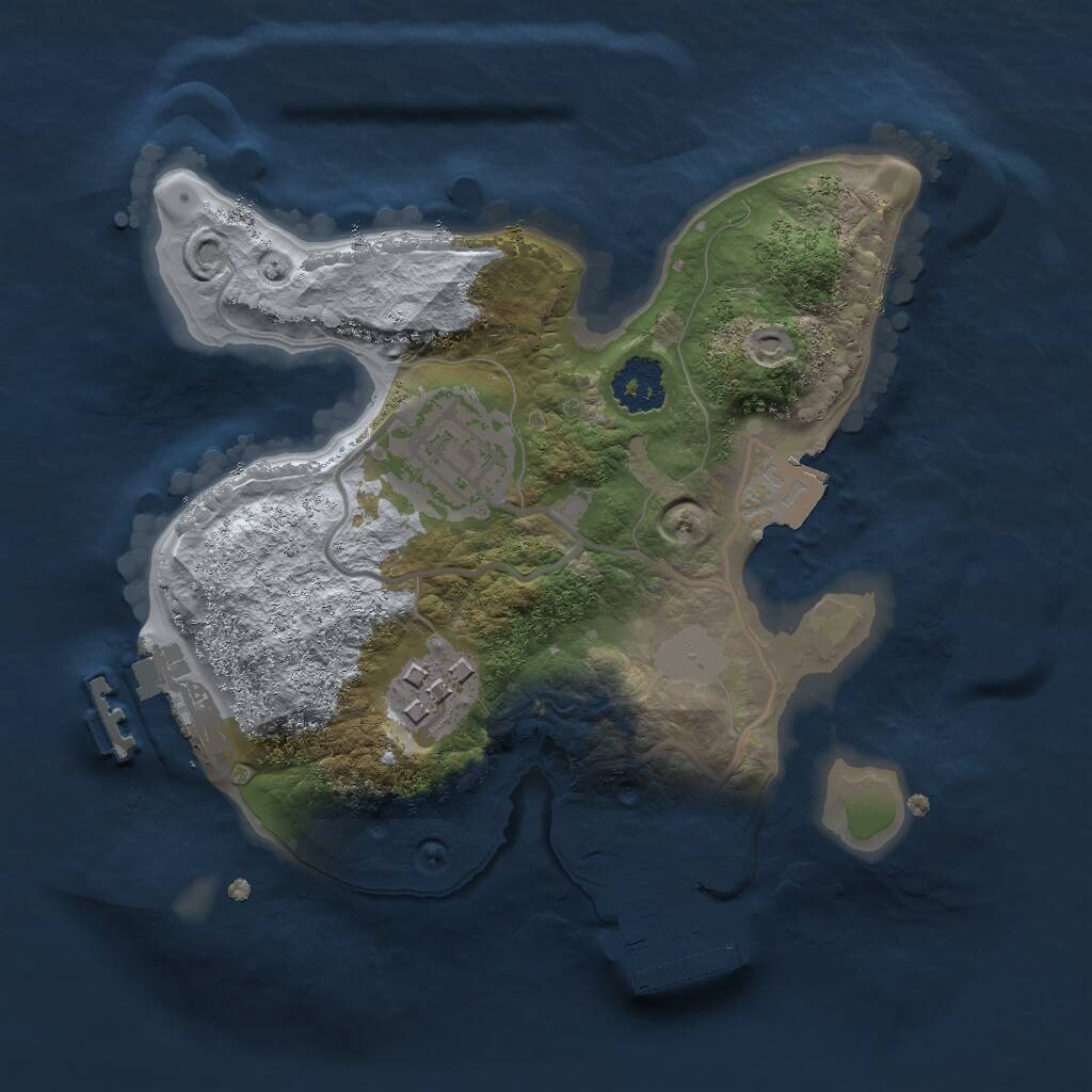 Rust Map: Procedural Map, Size: 2000, Seed: 946597321, 5 Monuments