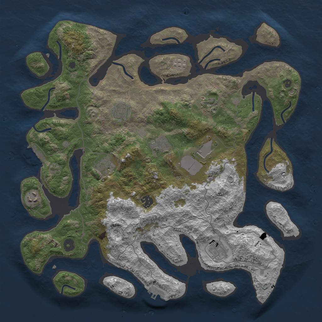 Rust Map: Procedural Map, Size: 4000, Seed: 67831445, 14 Monuments