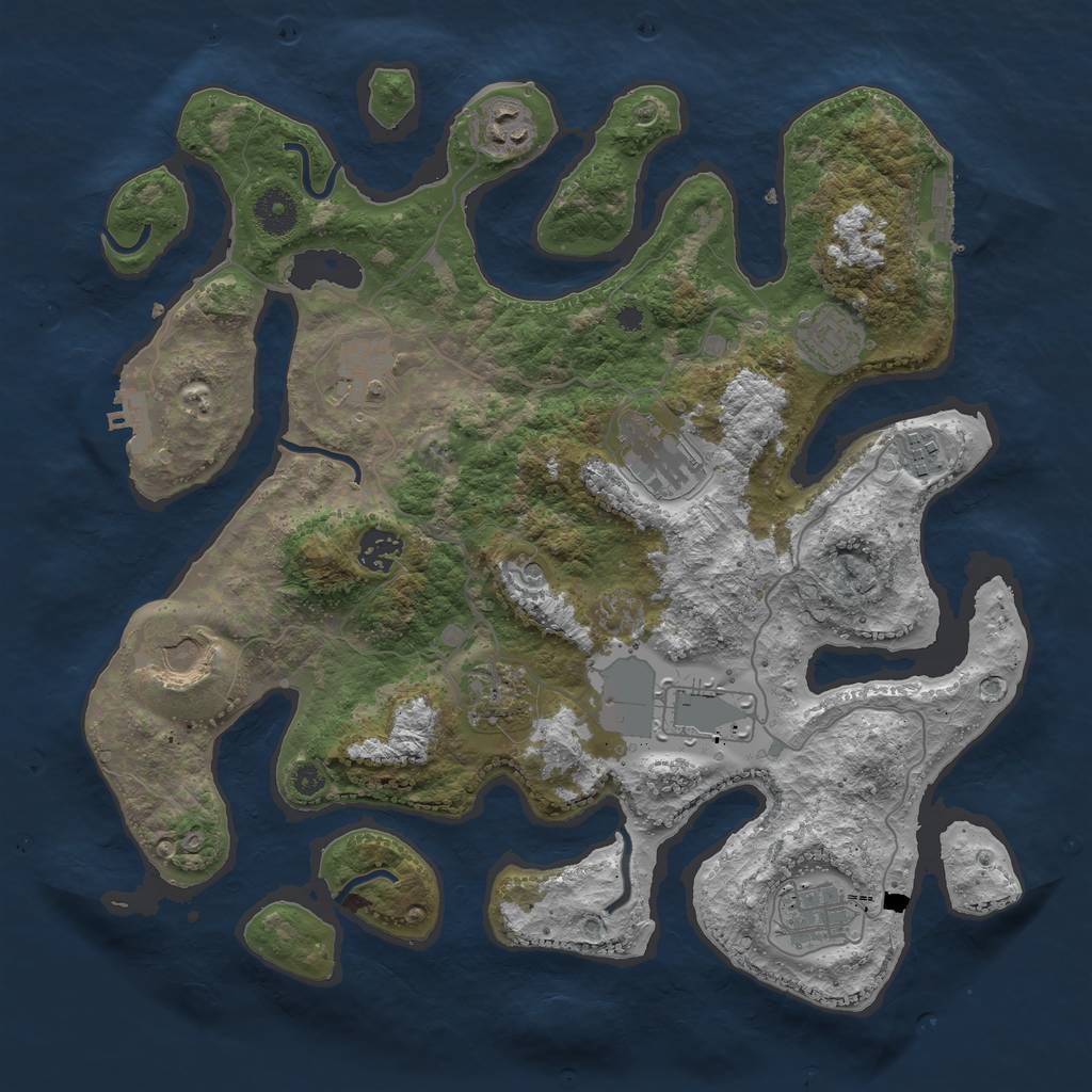 Rust Map: Procedural Map, Size: 3700, Seed: 782187796, 15 Monuments