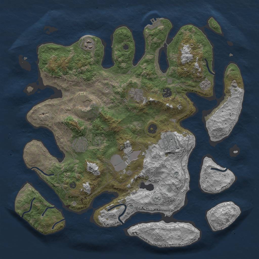 Rust Map: Procedural Map, Size: 4000, Seed: 255641838, 12 Monuments