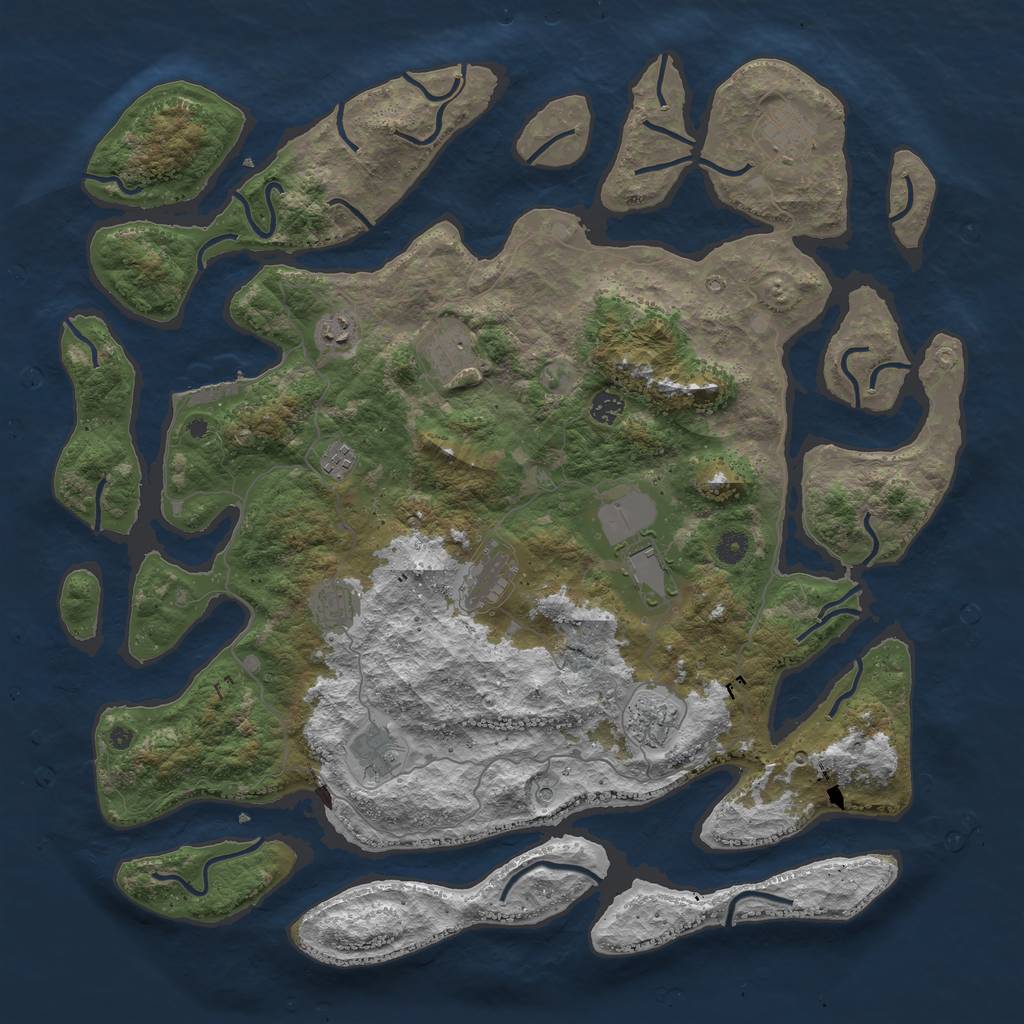 Rust Map: Procedural Map, Size: 4700, Seed: 18000000, 14 Monuments