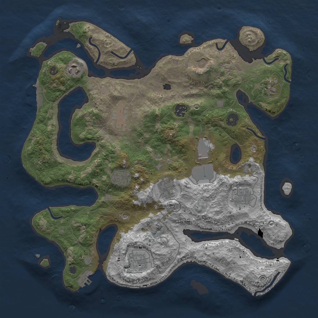 Rust Map: Procedural Map, Size: 3750, Seed: 2041956498, 15 Monuments