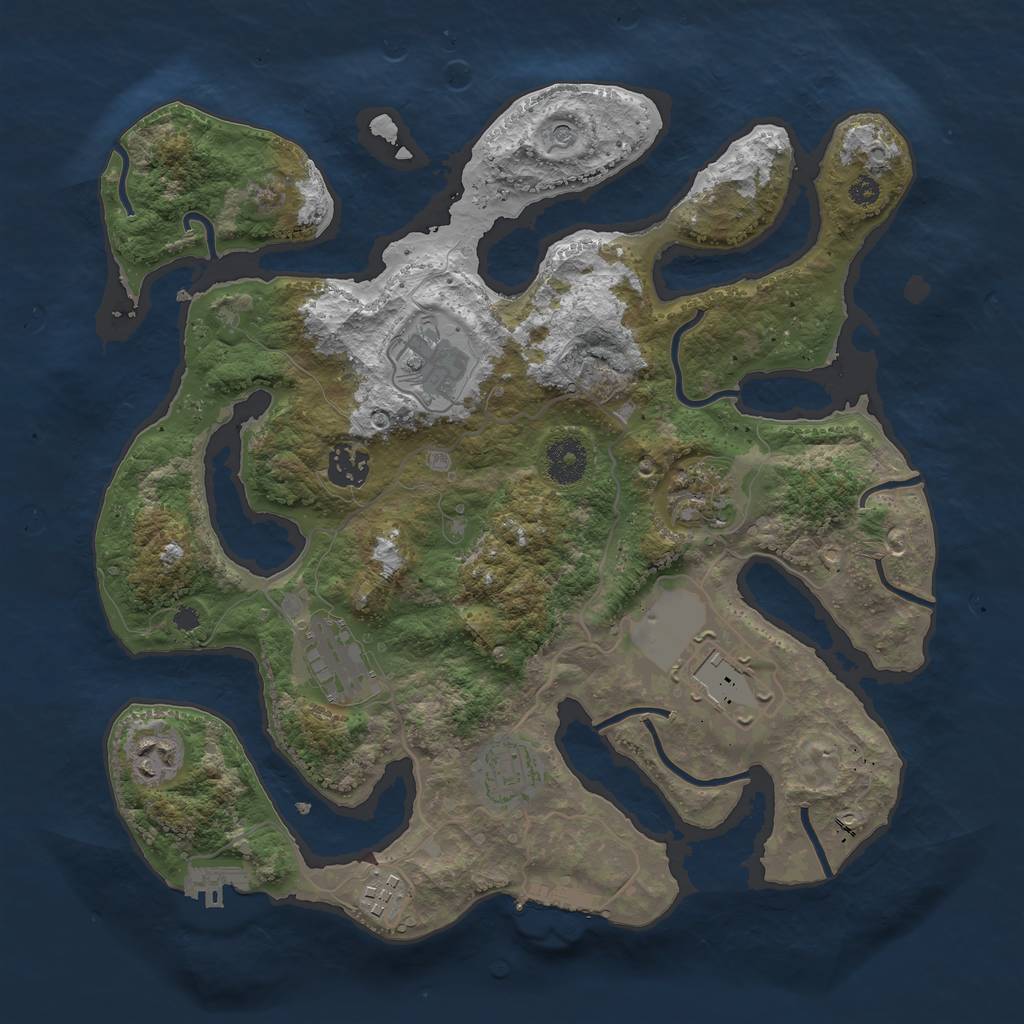 Rust Map: Procedural Map, Size: 3500, Seed: 1412507600, 13 Monuments