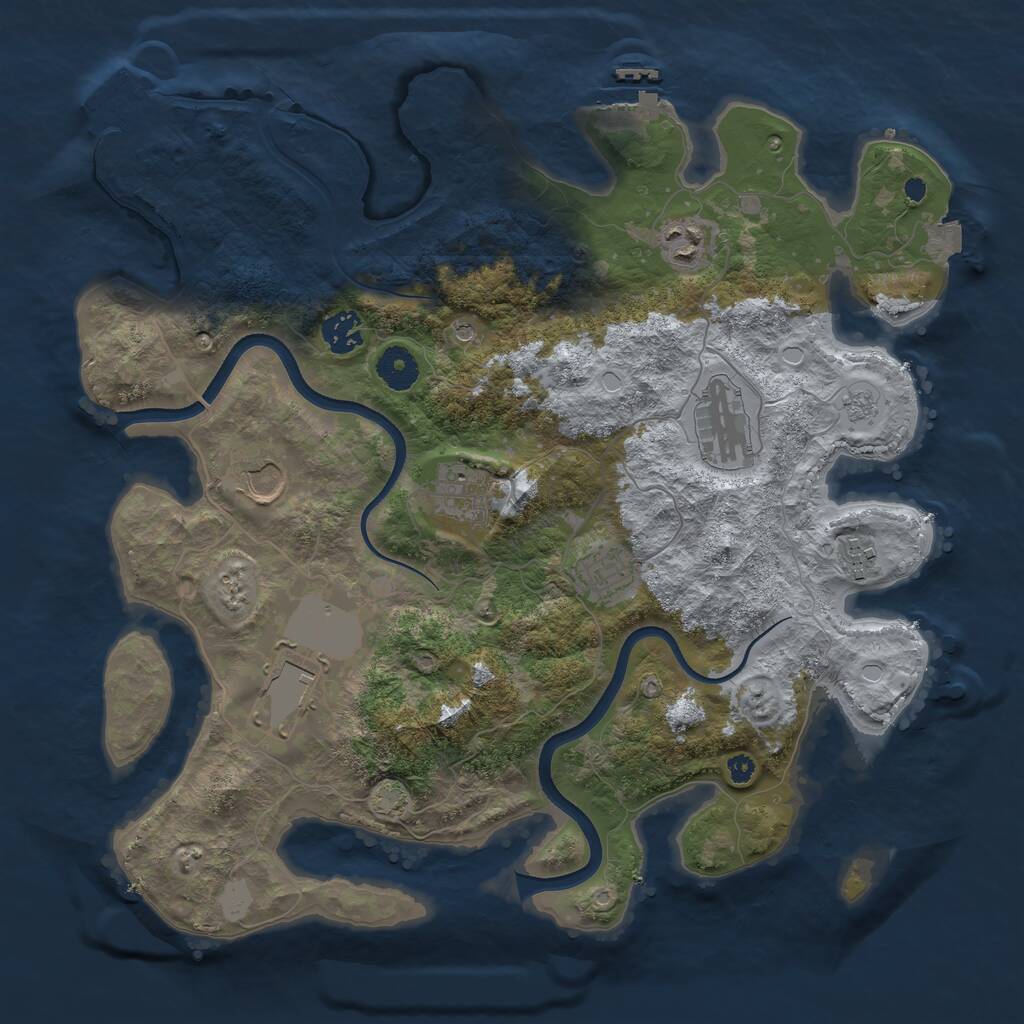 Rust Map: Procedural Map, Size: 3700, Seed: 1626756248, 14 Monuments