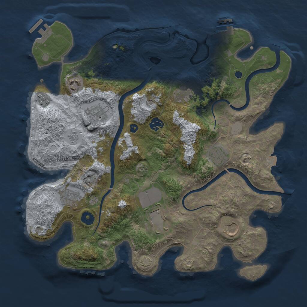 Rust Map: Procedural Map, Size: 3500, Seed: 85771626, 15 Monuments