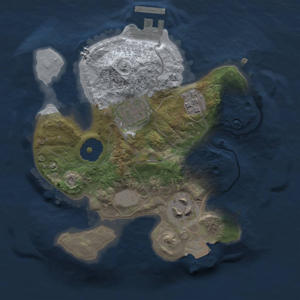 Rust Map: Procedural Map, Size: 2000, Seed: 439876134, 5 Monuments