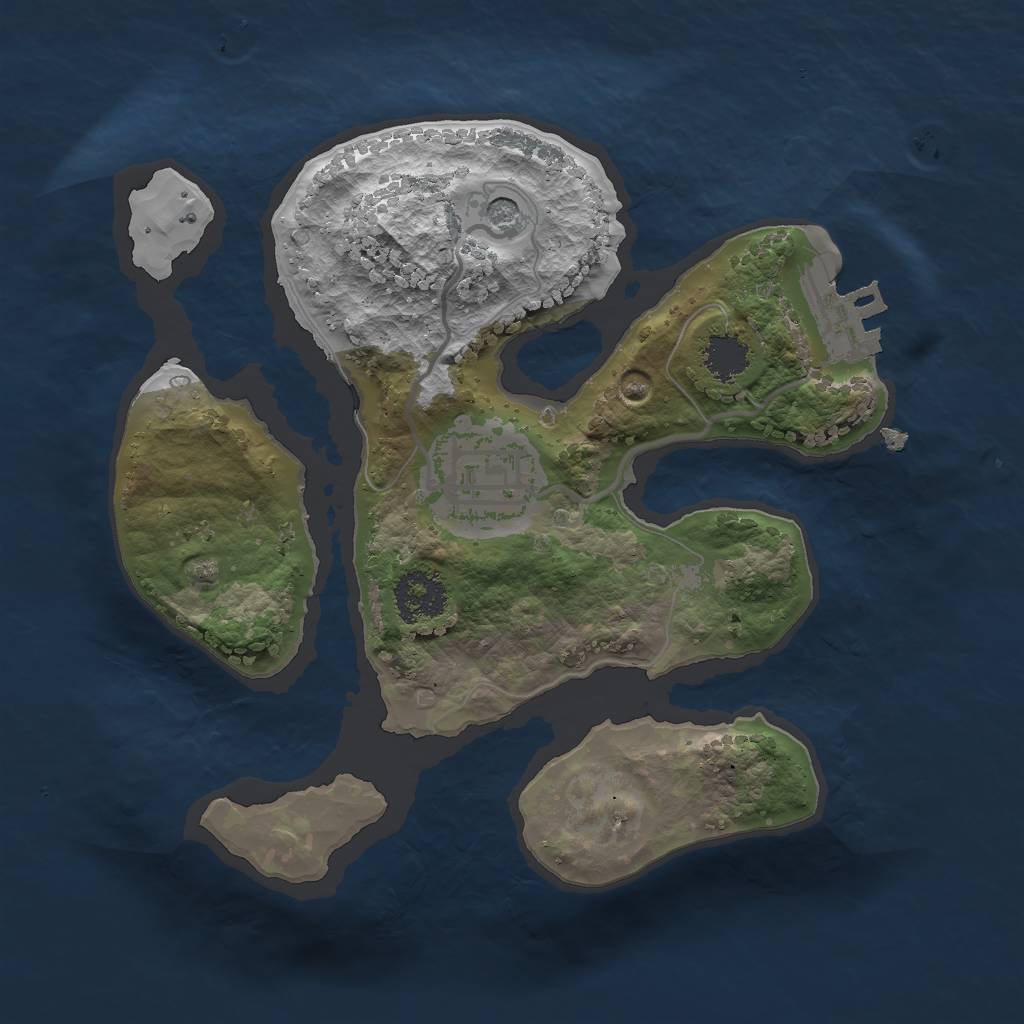 Rust Map: Procedural Map, Size: 2000, Seed: 439876134, 5 Monuments