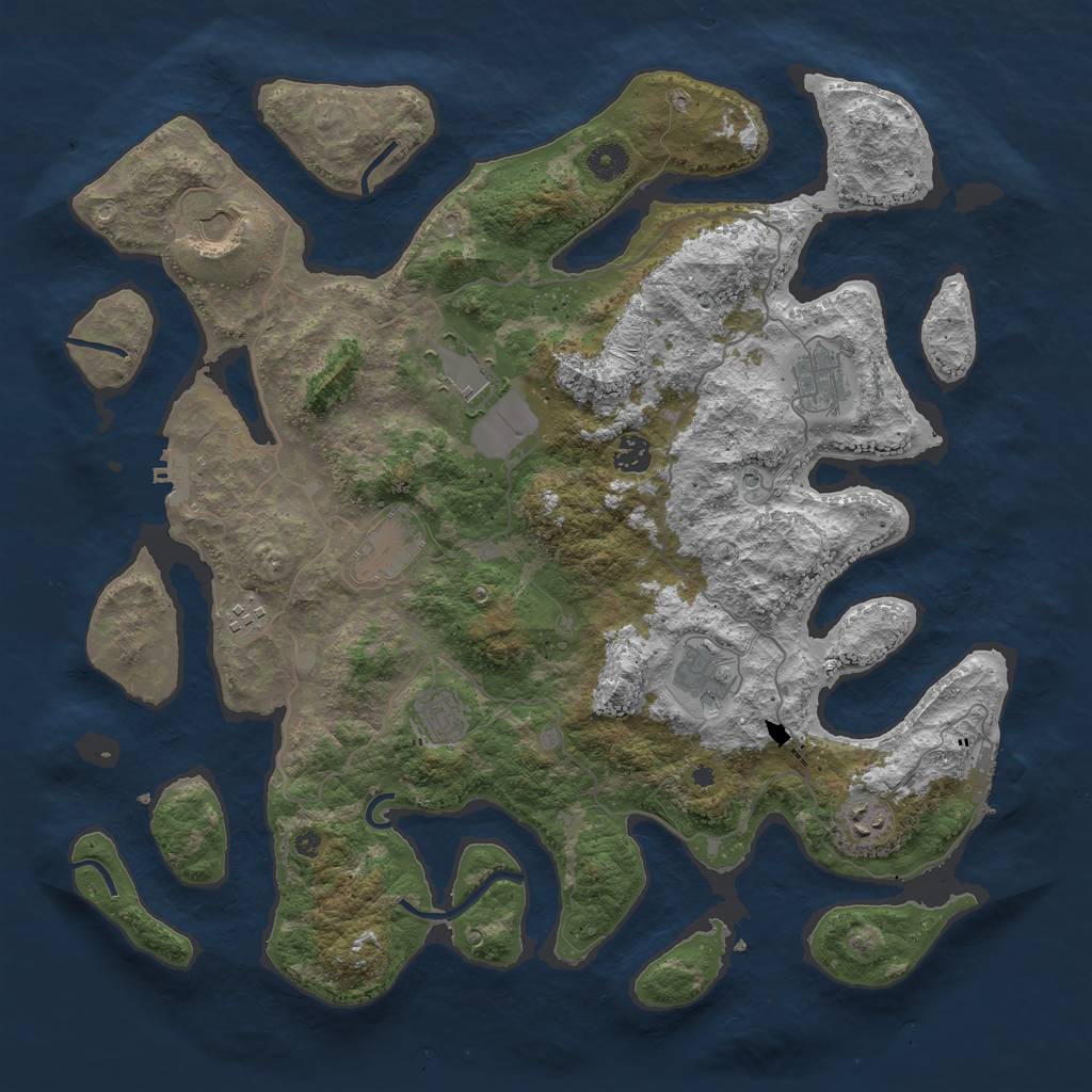 Rust Map: Procedural Map, Size: 4250, Seed: 30958, 14 Monuments