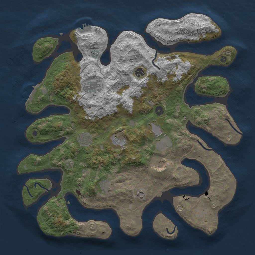 Rust Map: Procedural Map, Size: 4200, Seed: 916, 15 Monuments