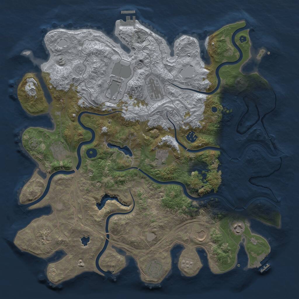 Rust Map: Procedural Map, Size: 4250, Seed: 238474, 16 Monuments