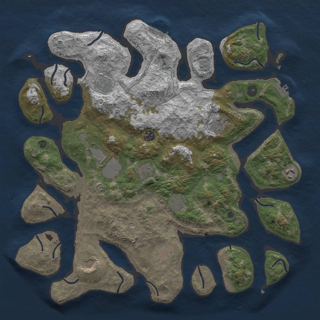 Rust Map: Procedural Map, Size: 4250, Seed: 238474, 15 Monuments