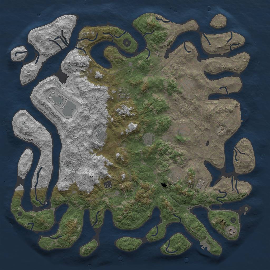 Rust Map: Procedural Map, Size: 5000, Seed: 10240, 15 Monuments