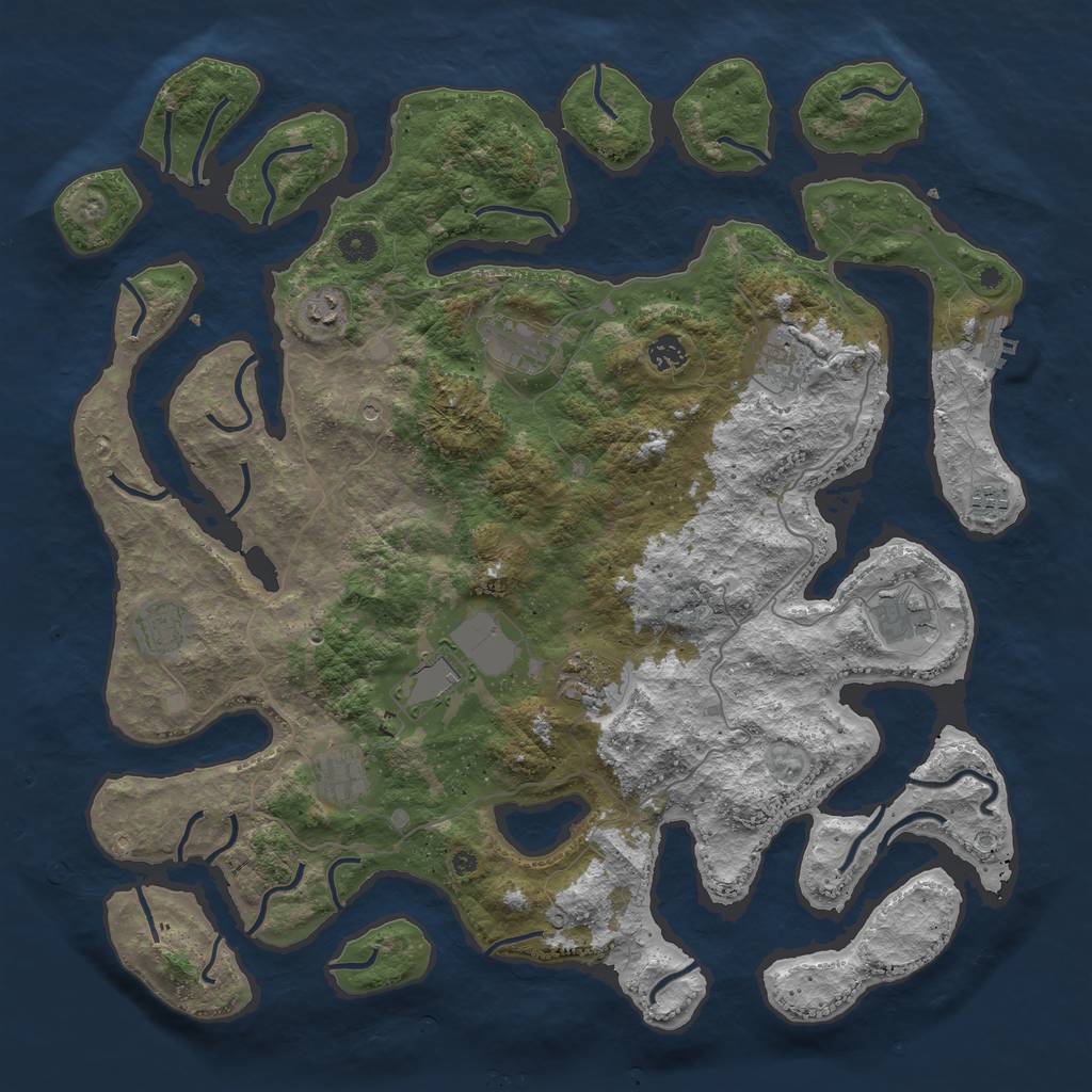 Rust Map: Procedural Map, Size: 4500, Seed: 1499, 14 Monuments