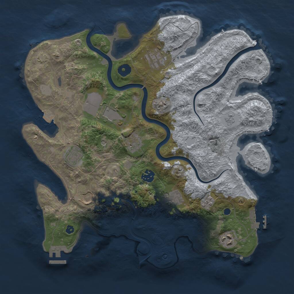 Rust Map: Procedural Map, Size: 3500, Seed: 442326, 15 Monuments