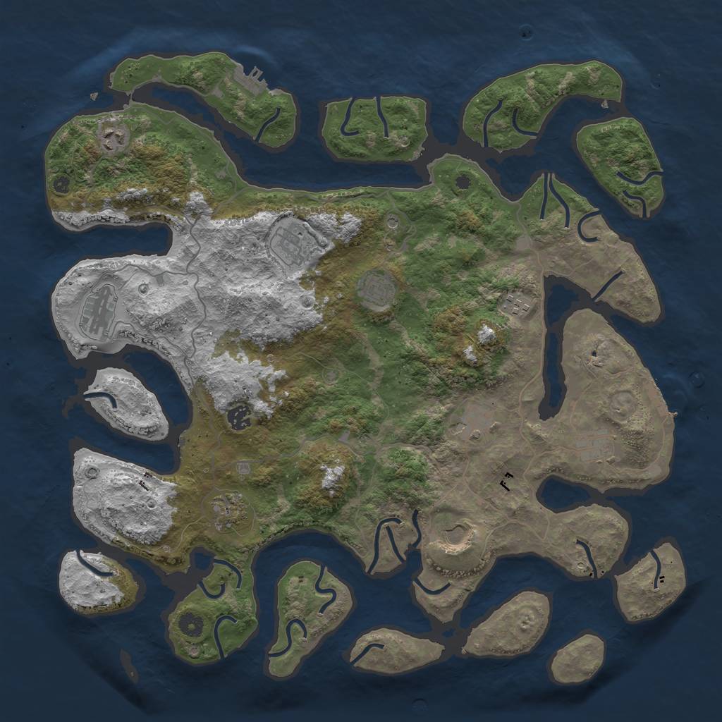 Rust Map: Procedural Map, Size: 4400, Seed: 37655813, 15 Monuments